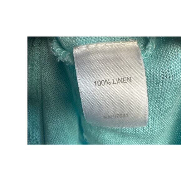 J. Jill Aqua Blue 100% Linen Tank Top Size XL Sleeveless Lightweight - Picture 4 of 4
